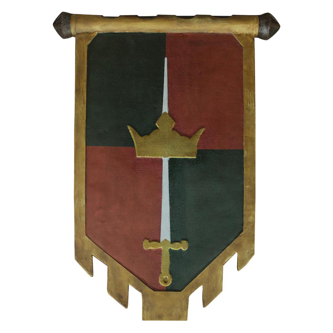 Medieval Wall Decor Flag Sword Statue
