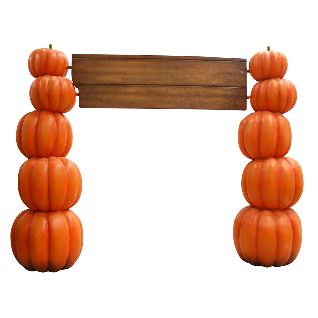 Stacked Pumpkin Halloween Archway Statue