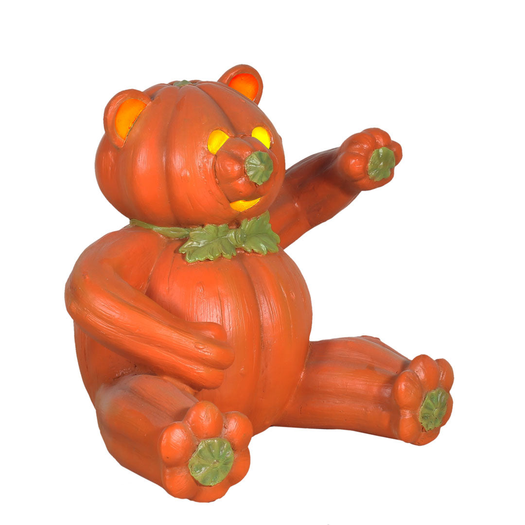 Pumpkin Bear Sitting Light Over Sized Statue