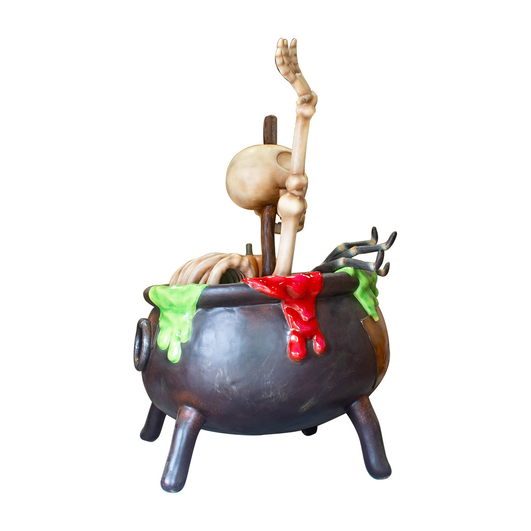 Witch Cauldron Brewing Over Sized Statue