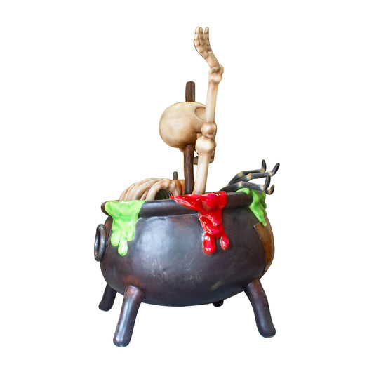 Witch Cauldron Brewing Over Sized Statue