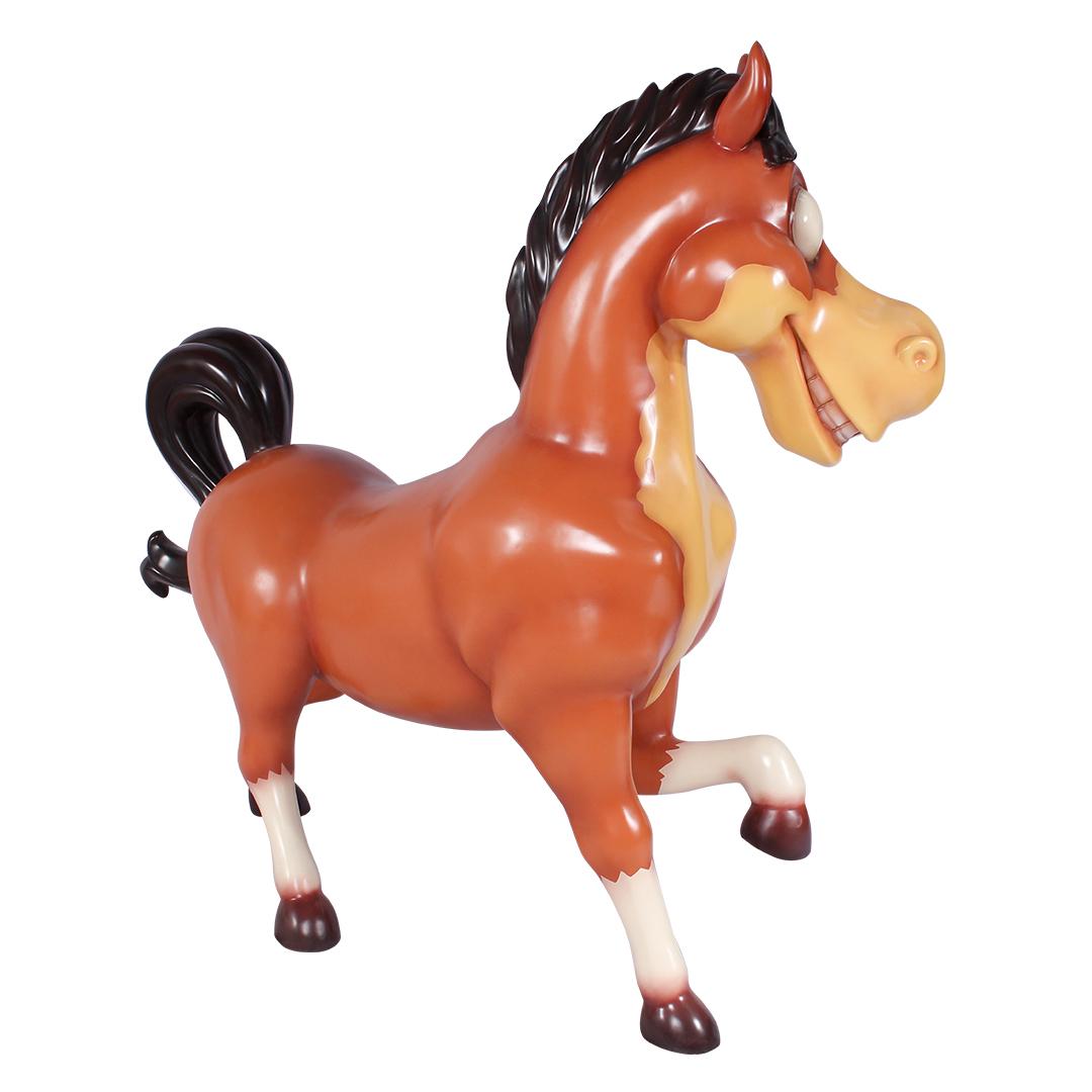 Comic Horse Prancing Life Size Statue