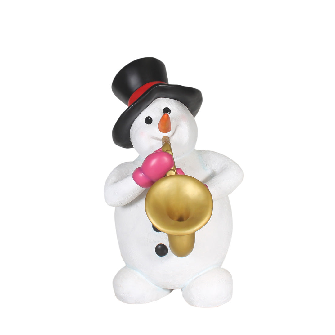 Snowman Playing Saxophone Life Size Statue