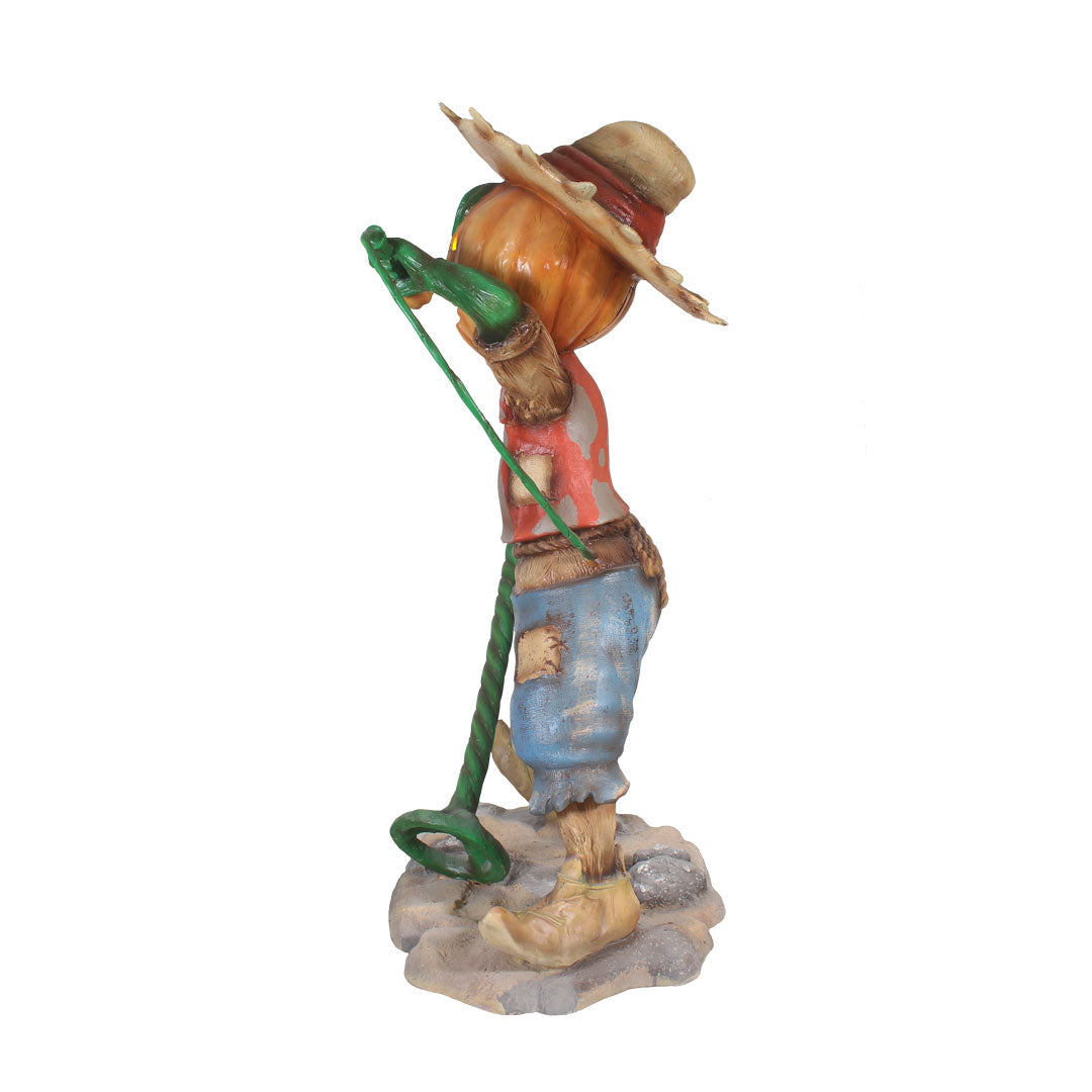 Pumpkin Scarecrow Singing Life Size Statue