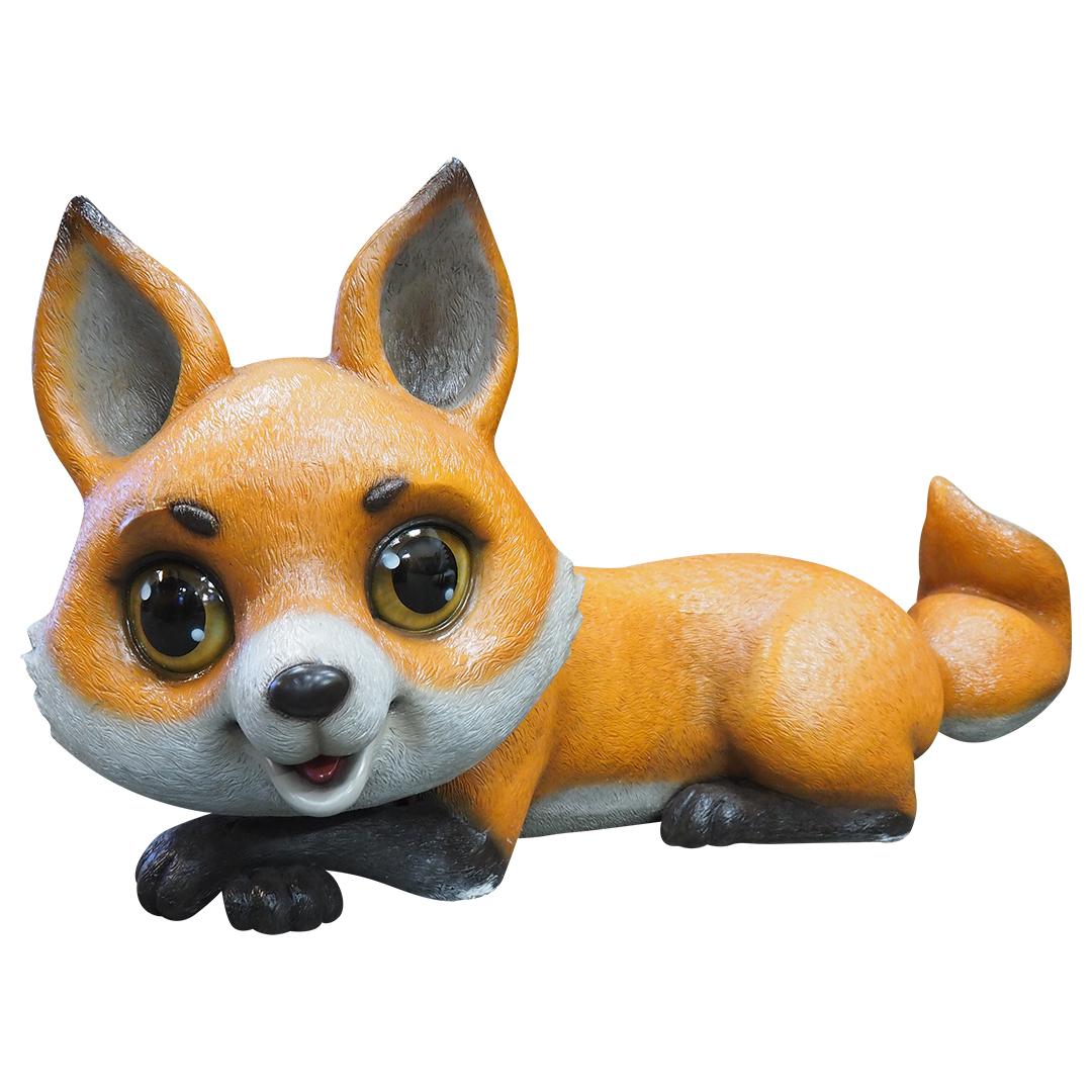 Comic Fox Laying Life Size Statue