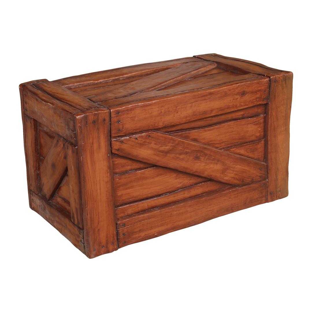 Crate Wood Finish Rectangular Statue
