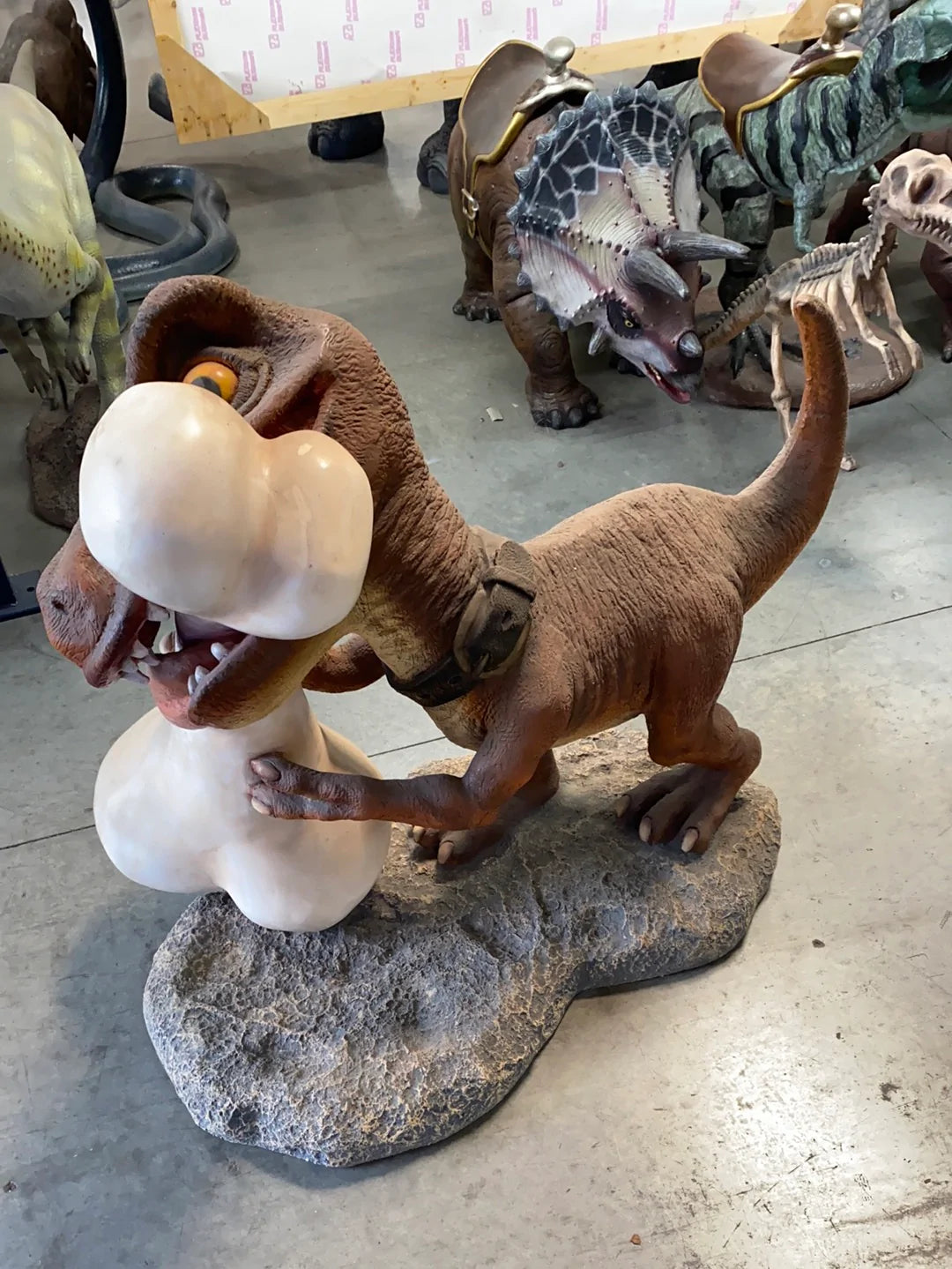Baby Comic T-Rex Dinosaur Life Size Statue - LM Treasures Life Size Statues & Prop Rental