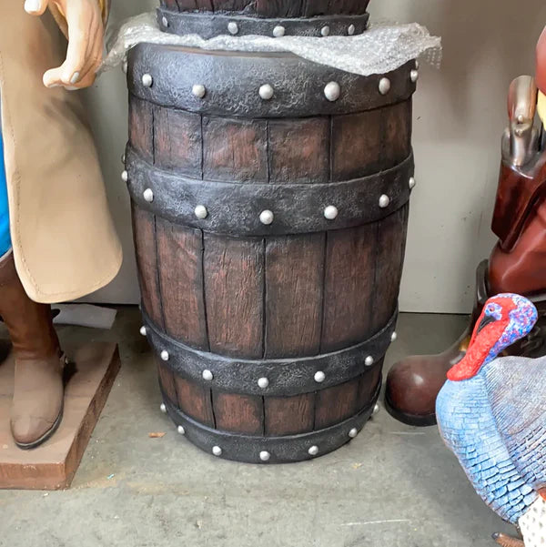 Rustic Barrel Statue