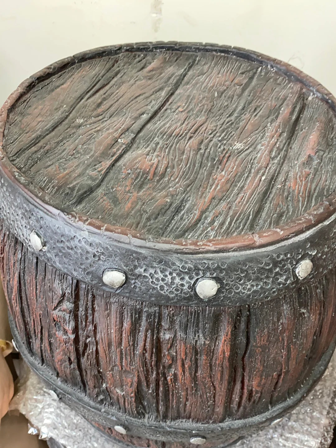 Small Rustic Barrel Life Size Statue - LM Treasures Life Size Statues & Prop Rental