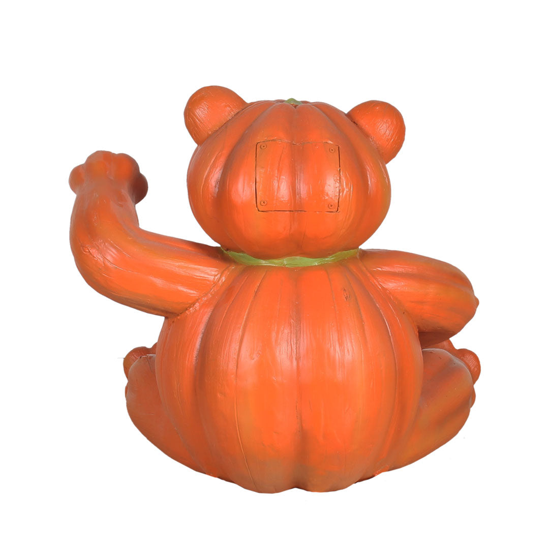 Pumpkin Bear Sitting Light Over Sized Statue