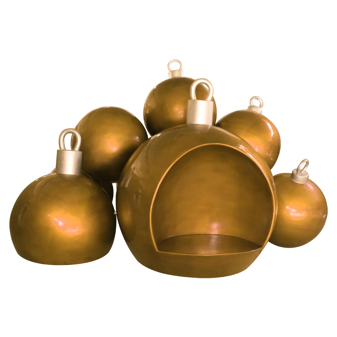 Ornament Christmas Ball Stack Seat Over Sized Statue