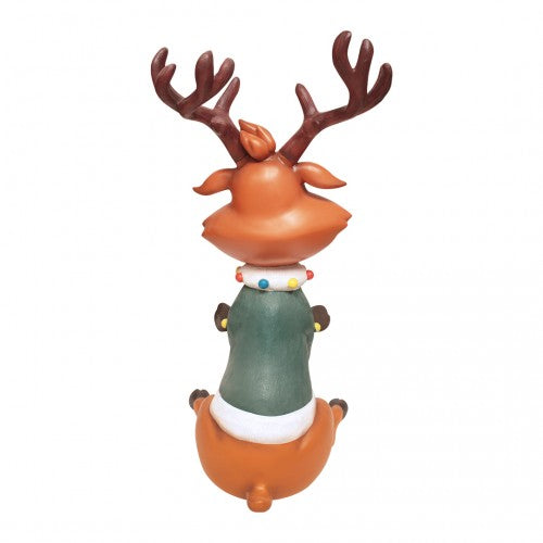 Reindeer Rudolph In Sweater Life Size Statue