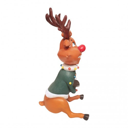 Reindeer Rudolph In Sweater Life Size Statue