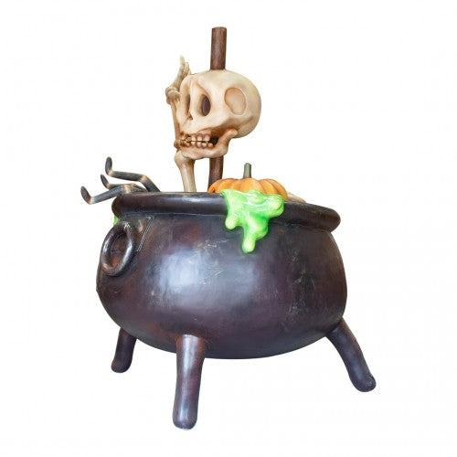Witch Cauldron Brewing Over Sized Statue