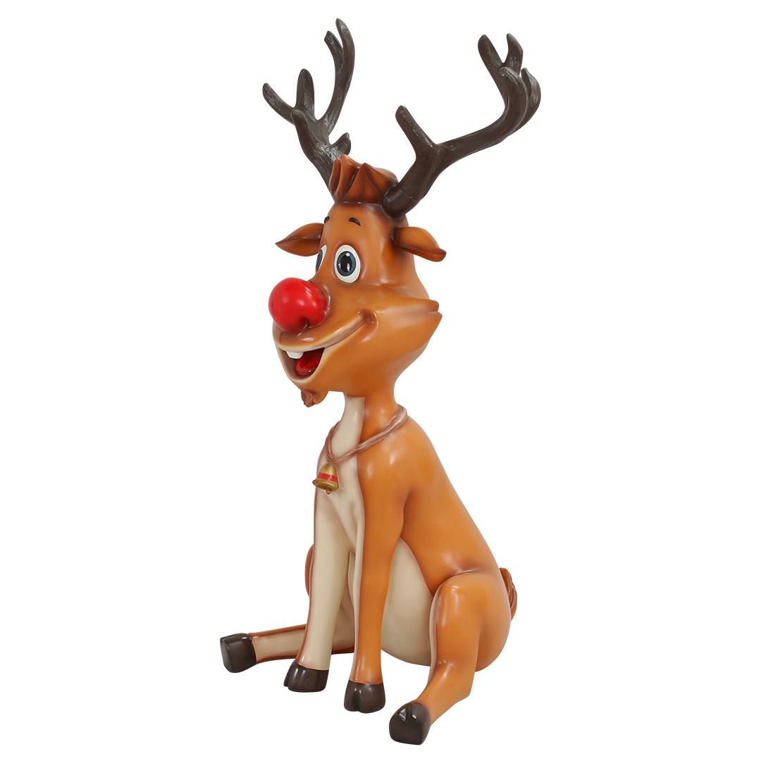 Reindeer Rudolph Sitting Life Size Statue