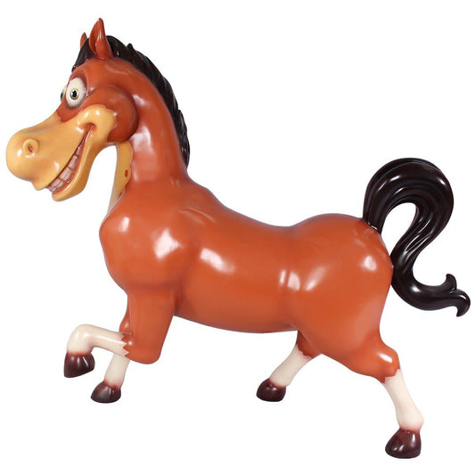 Comic Horse Prancing Life Size Statue