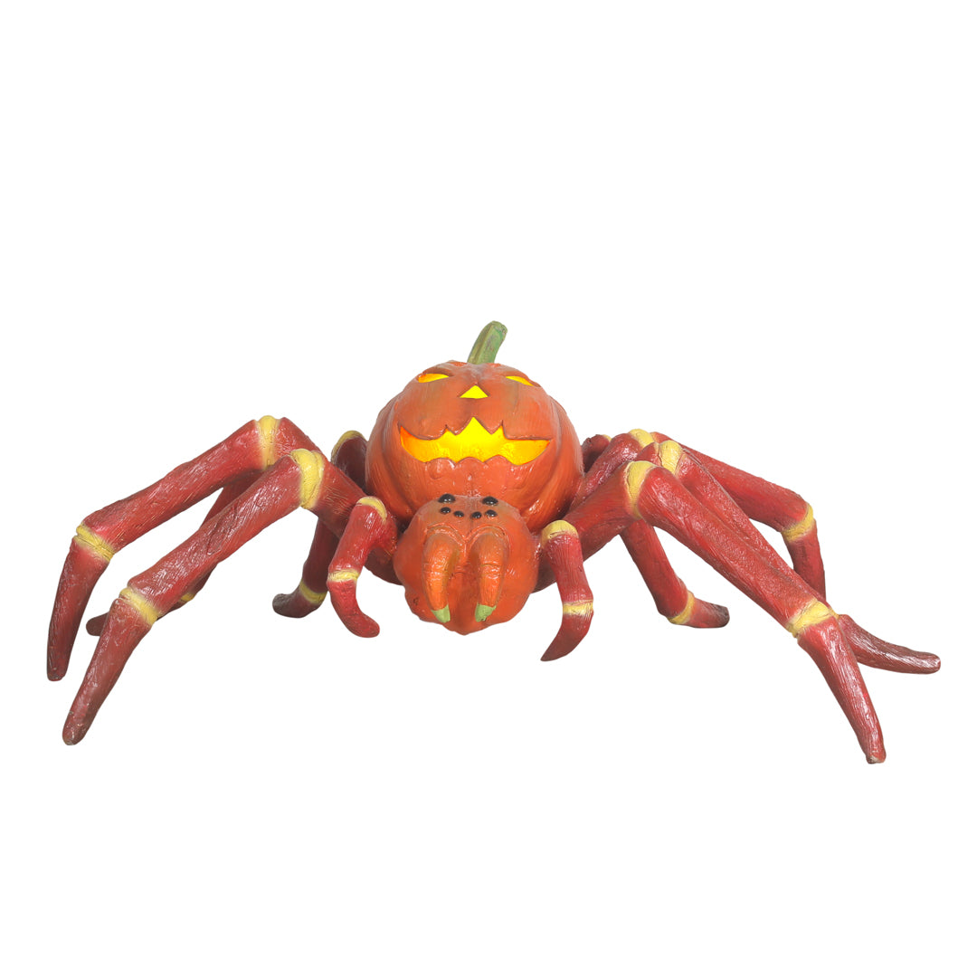 Pumpkin Spider Light Over Sized Statue