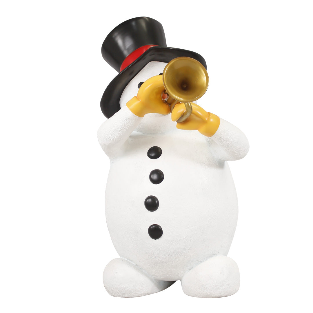 Snowman Playing Trumpet Life Size Statue