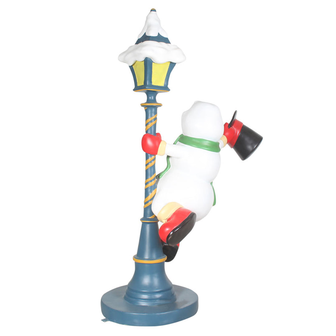 Snowman On Light Post Over Sized Statue