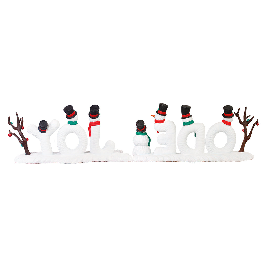 Snowman Ode To Joy Sign Over Sized Statue
