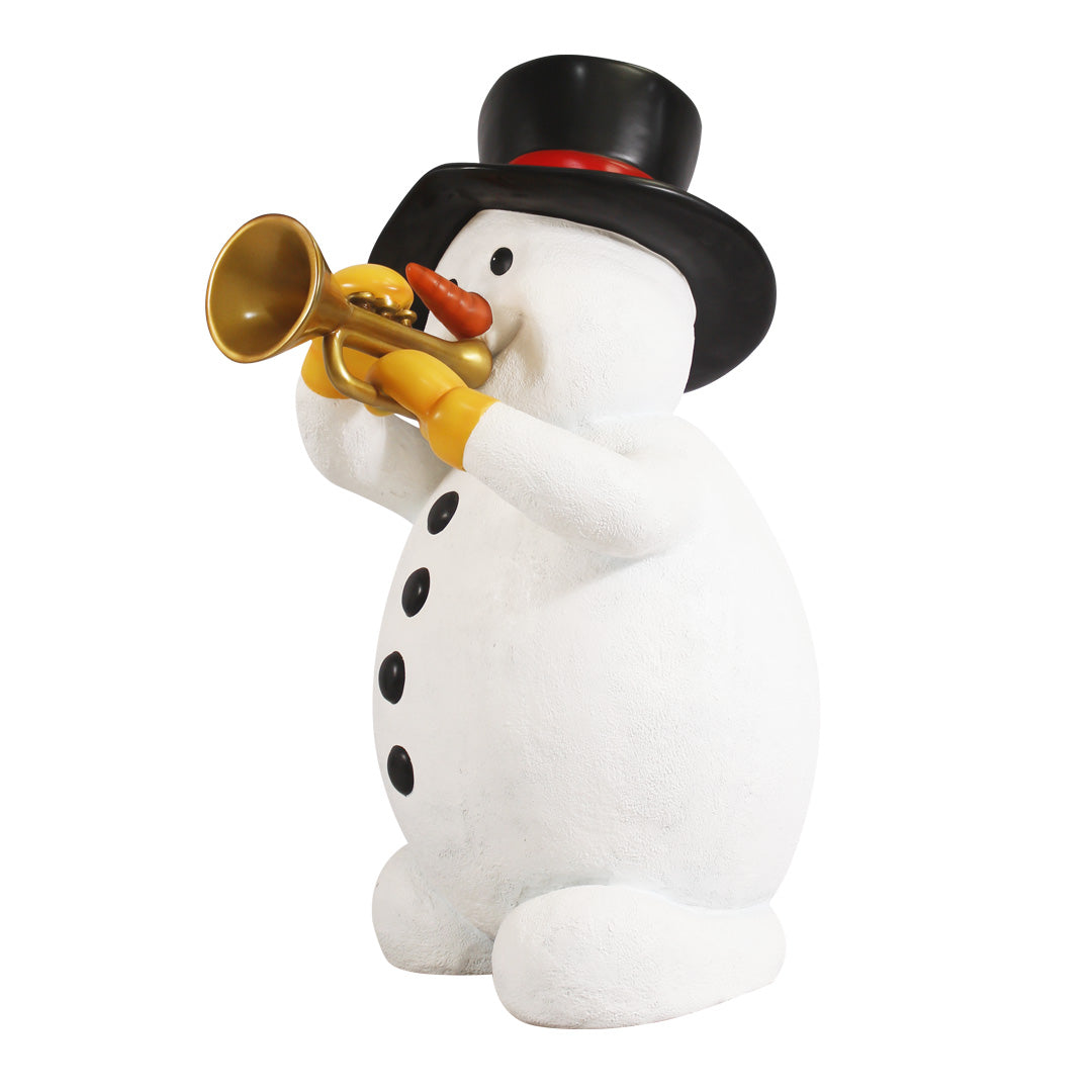 Snowman Playing Trumpet Life Size Statue