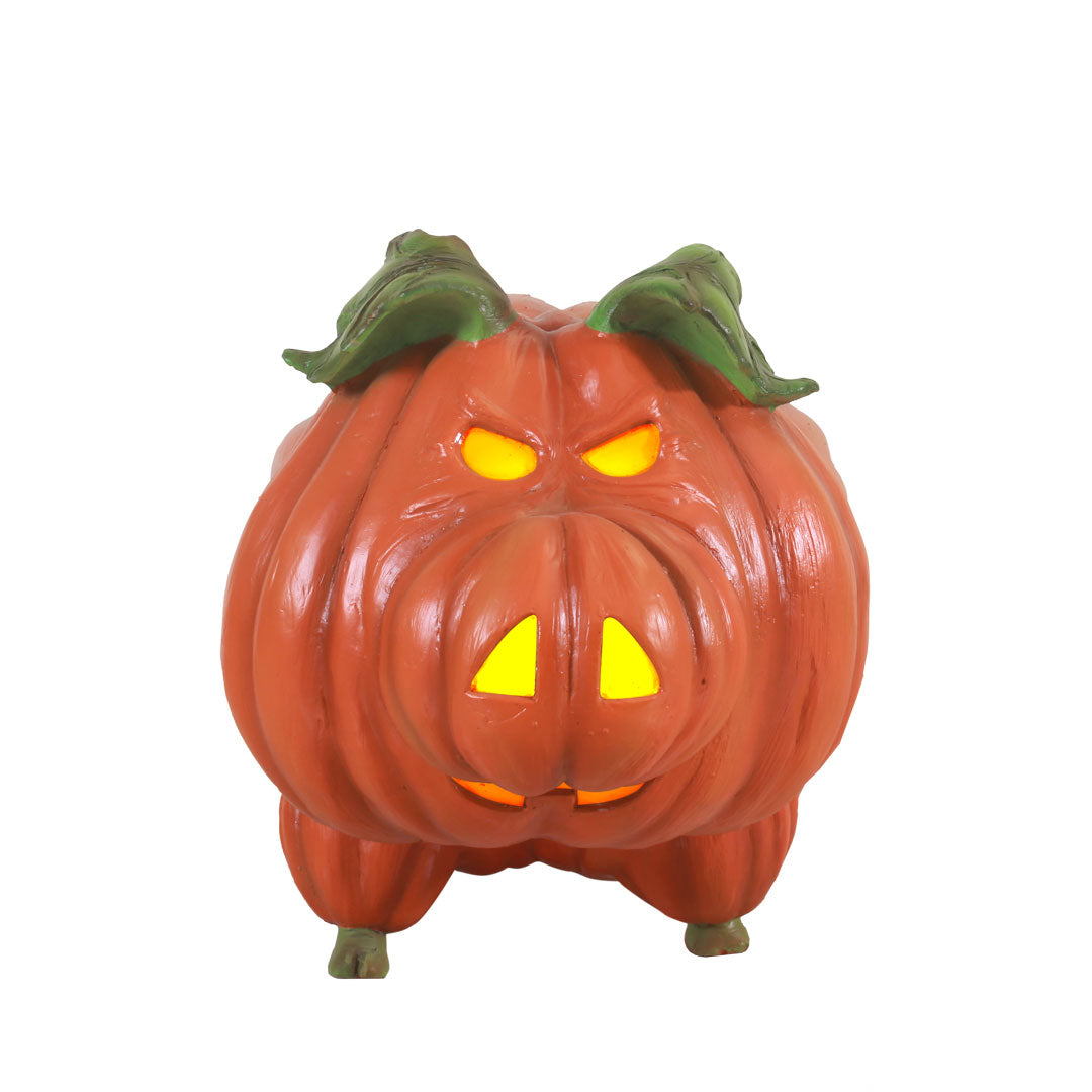 Pumpkin Pig Light Over Sized Statue