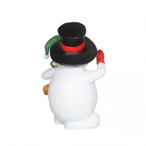 Elf On Snowman Life Size Statue