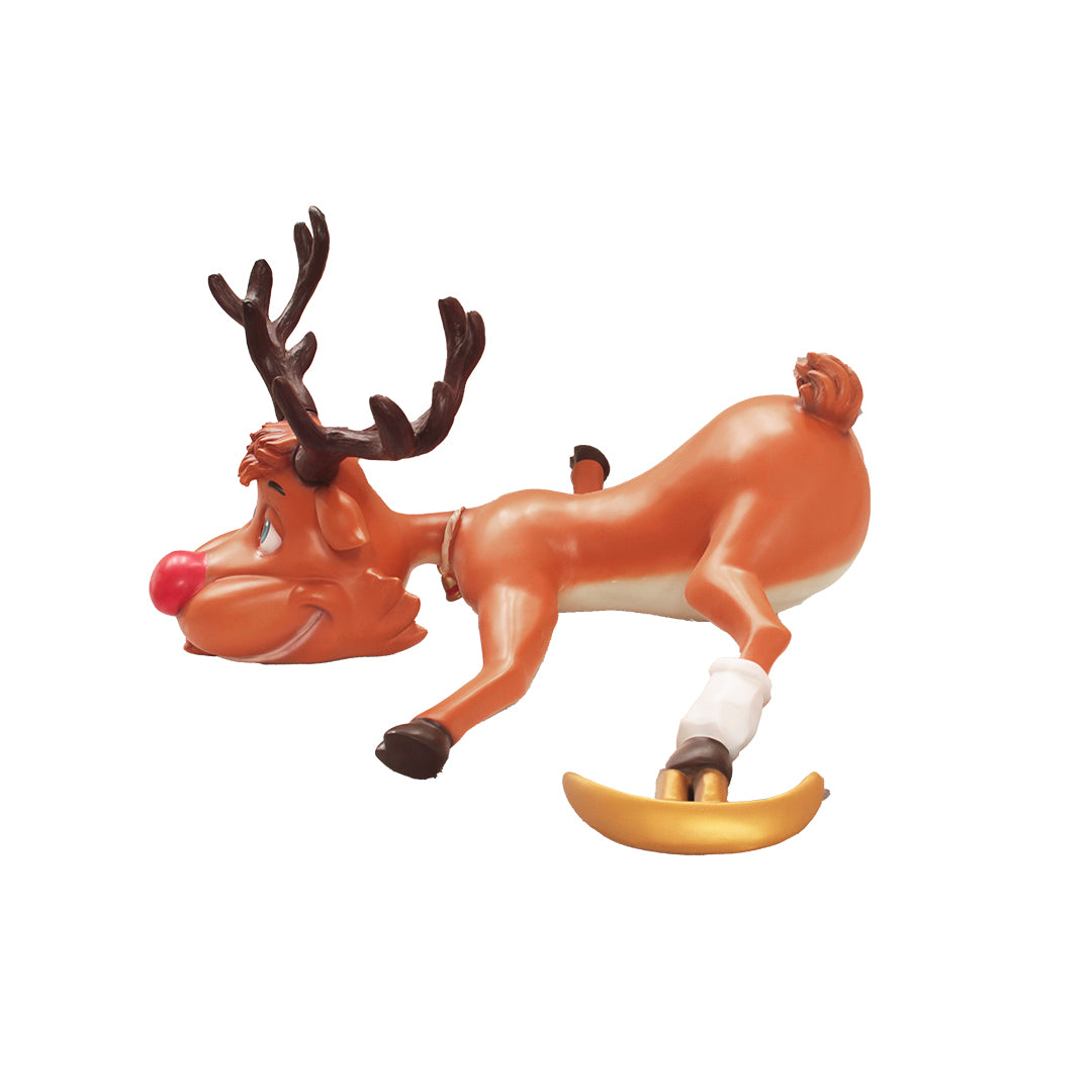 Reindeer Rudolph Skating Life Size Statue