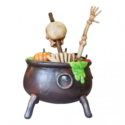 Witch Cauldron Brewing Over Sized Statue