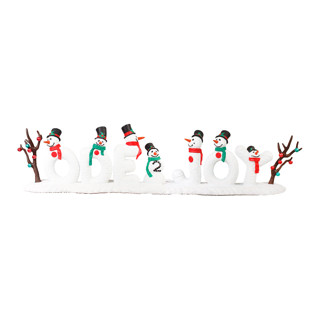 Snowman Ode To Joy Sign Over Sized Statue
