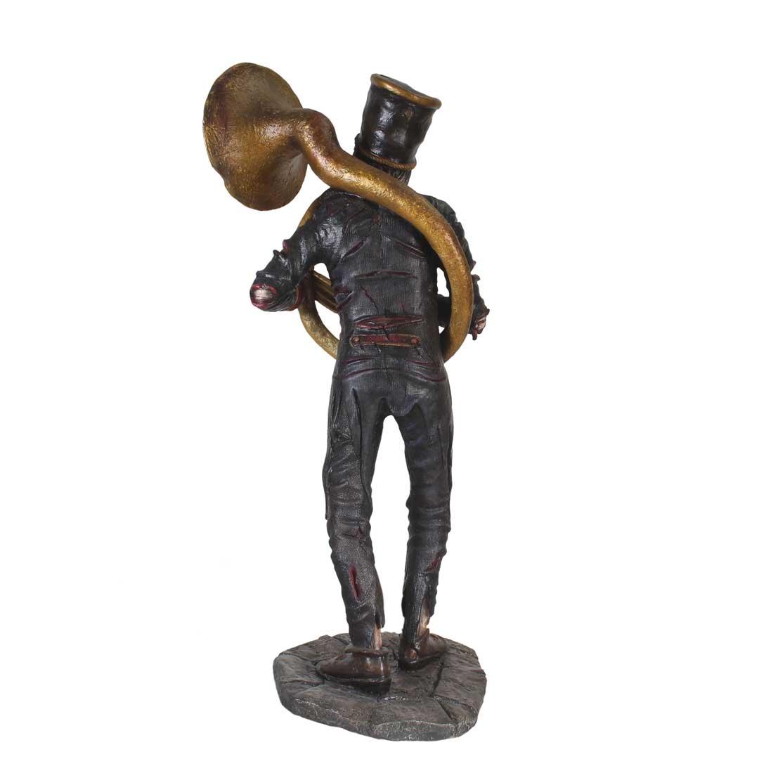 Skeleton Undead Horn Player Life Size Statue