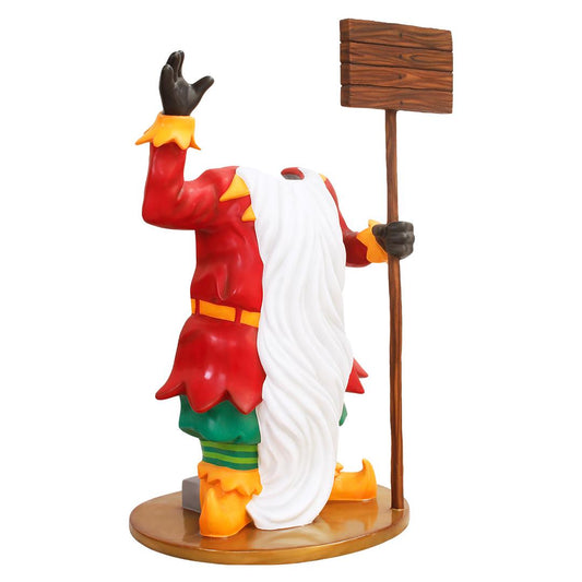 Elf Santa Photo Op Over Sized Statue