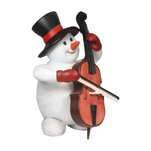 Snowman Playing Cello Life Size Statue