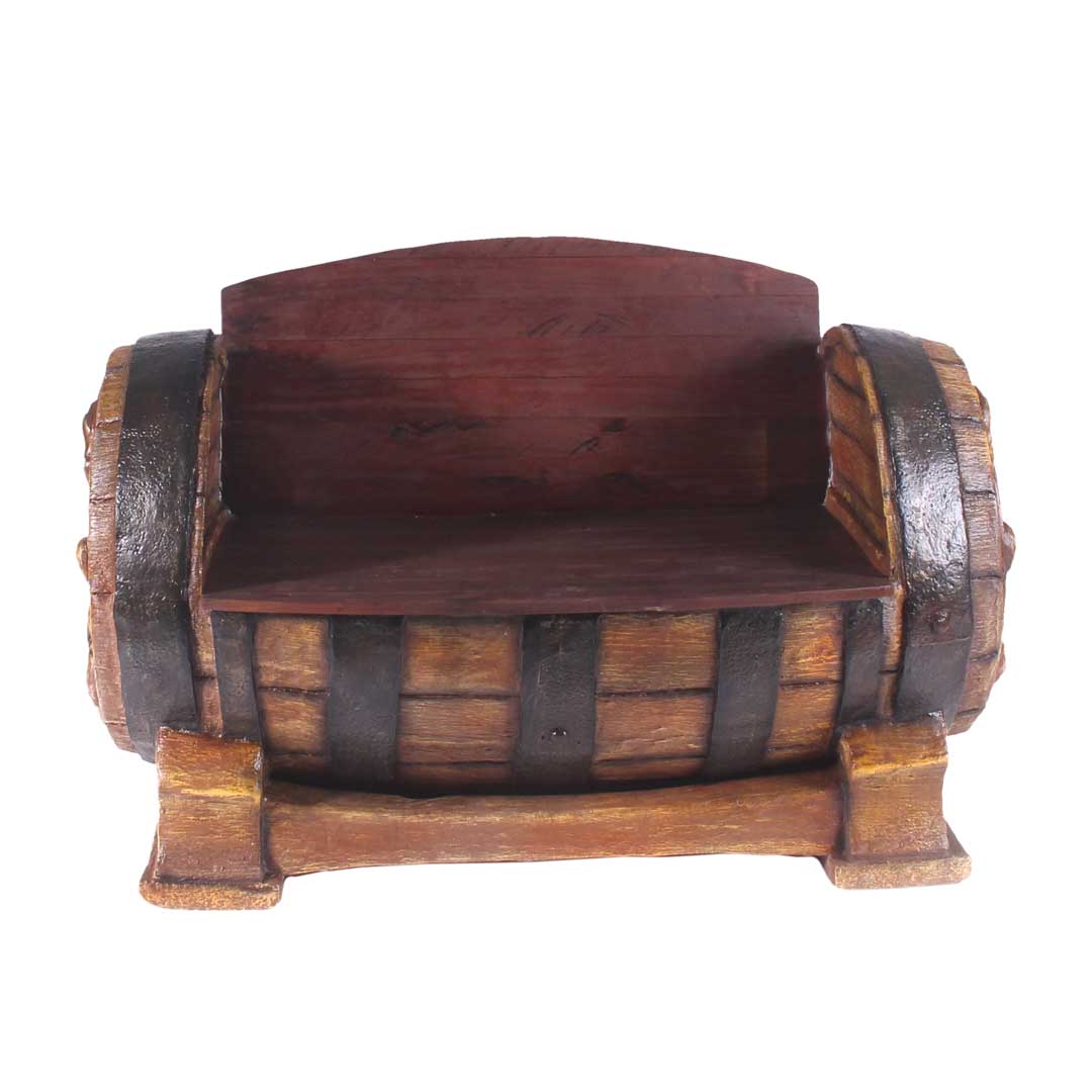 Pirate Barrel Spider Bench With Back Over Sized Statue