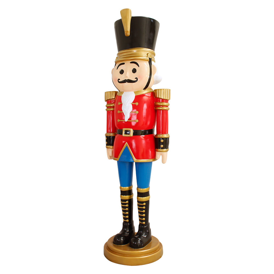 Nutcracker Standing On Base Red/Blue Life Size Statue