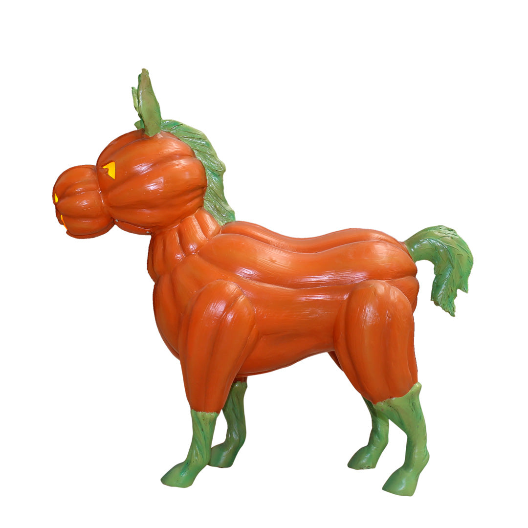 Pumpkin Horse Light Over Sized Statue