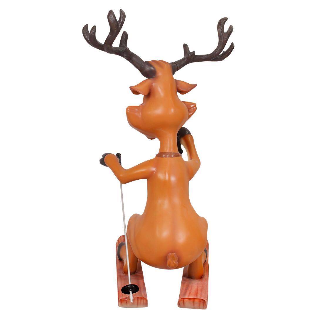 Reindeer Rudolph Skiing Life Size Statue