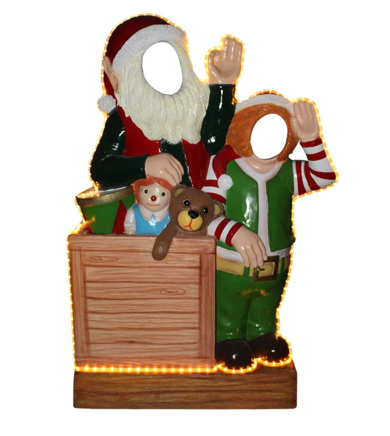 Photo Op Elves With Toys Crazy (Light Up) - LM Treasures