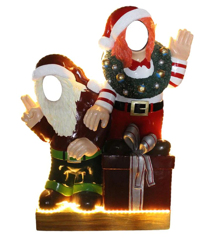 Photo Op Elves With Gifts Crazy (Light Up) - LM Treasures