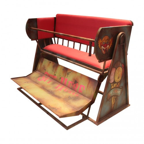 Metal Circus Carousel Bench Over Sized Statue