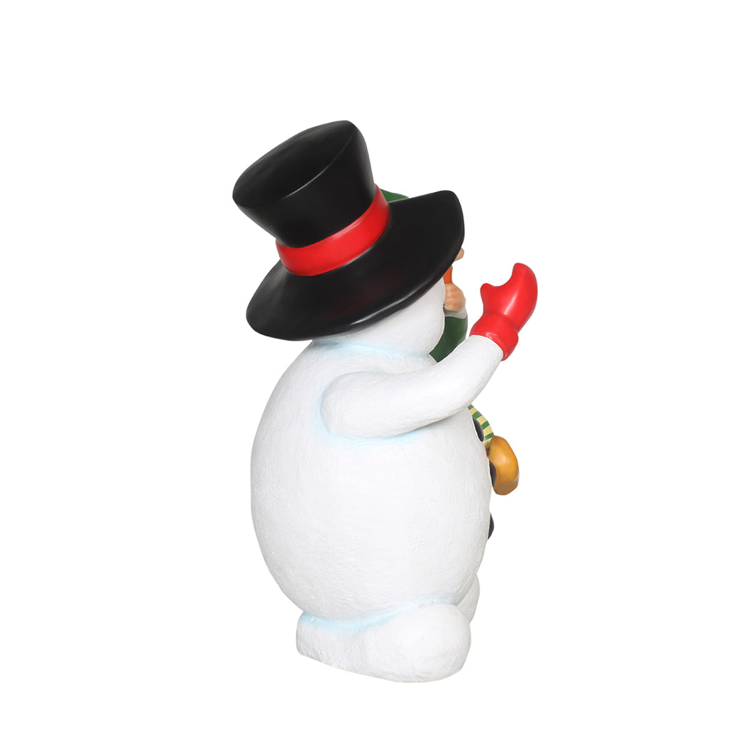 Elf On Snowman Life Size Statue