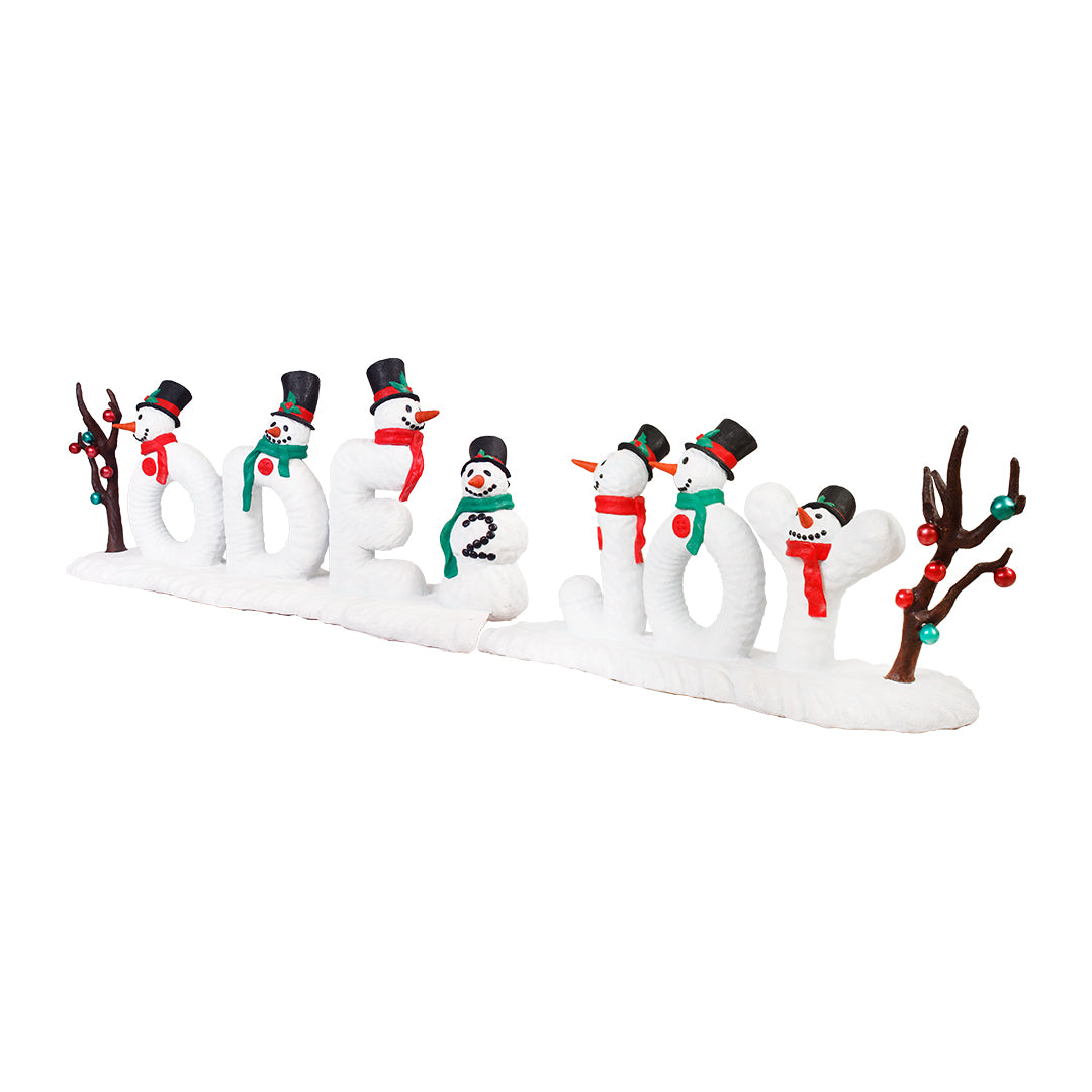 Snowman Ode To Joy Sign Over Sized Statue