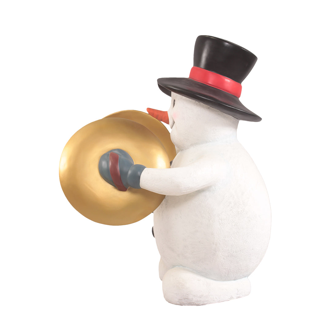 Snowman Playing Cymbals Life Size Statue