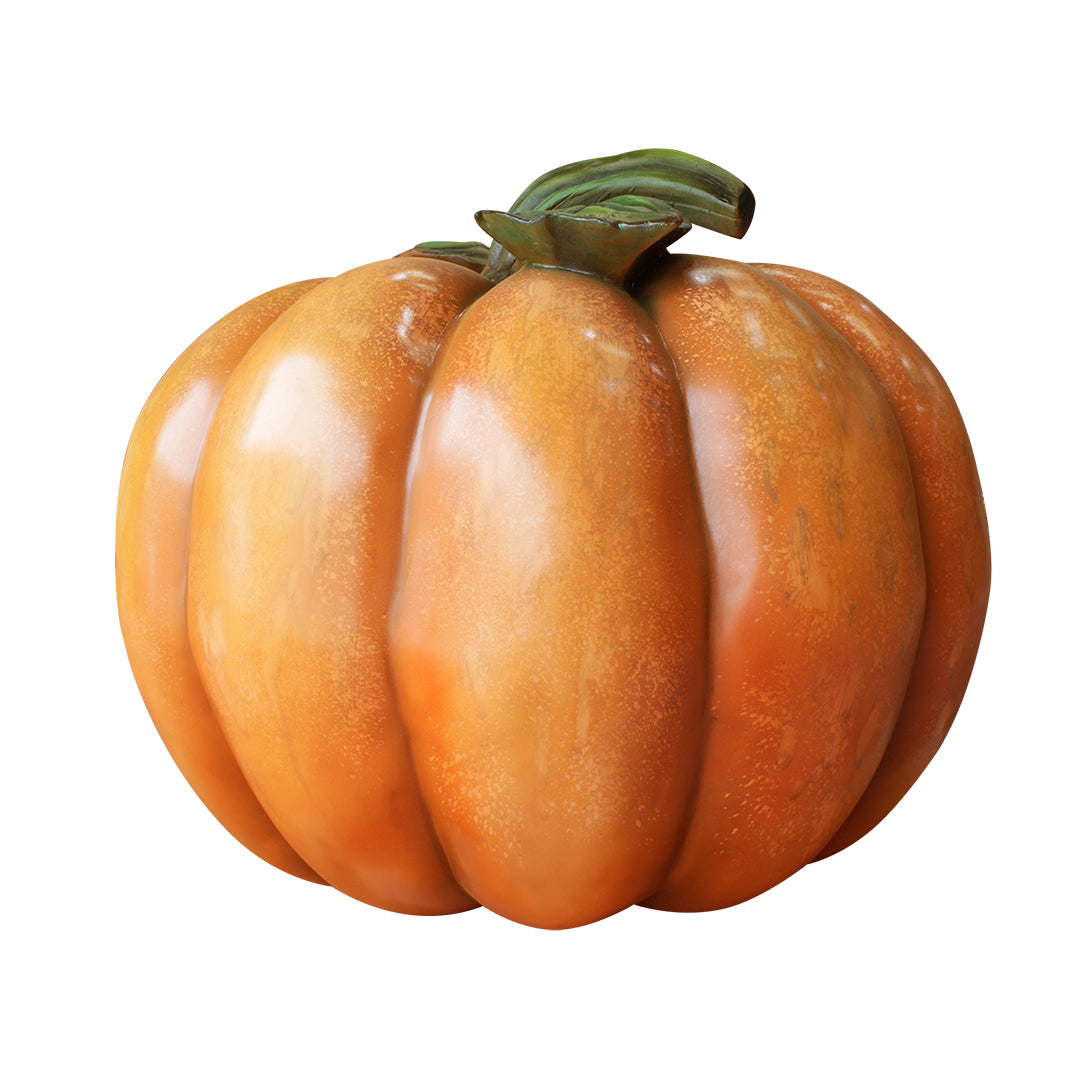 Pumpkin With Leaves Over Sized Statue
