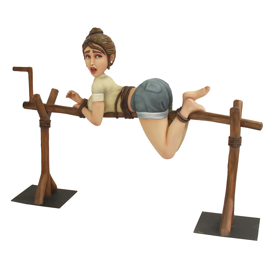 Woman Roasting Life Size Statue