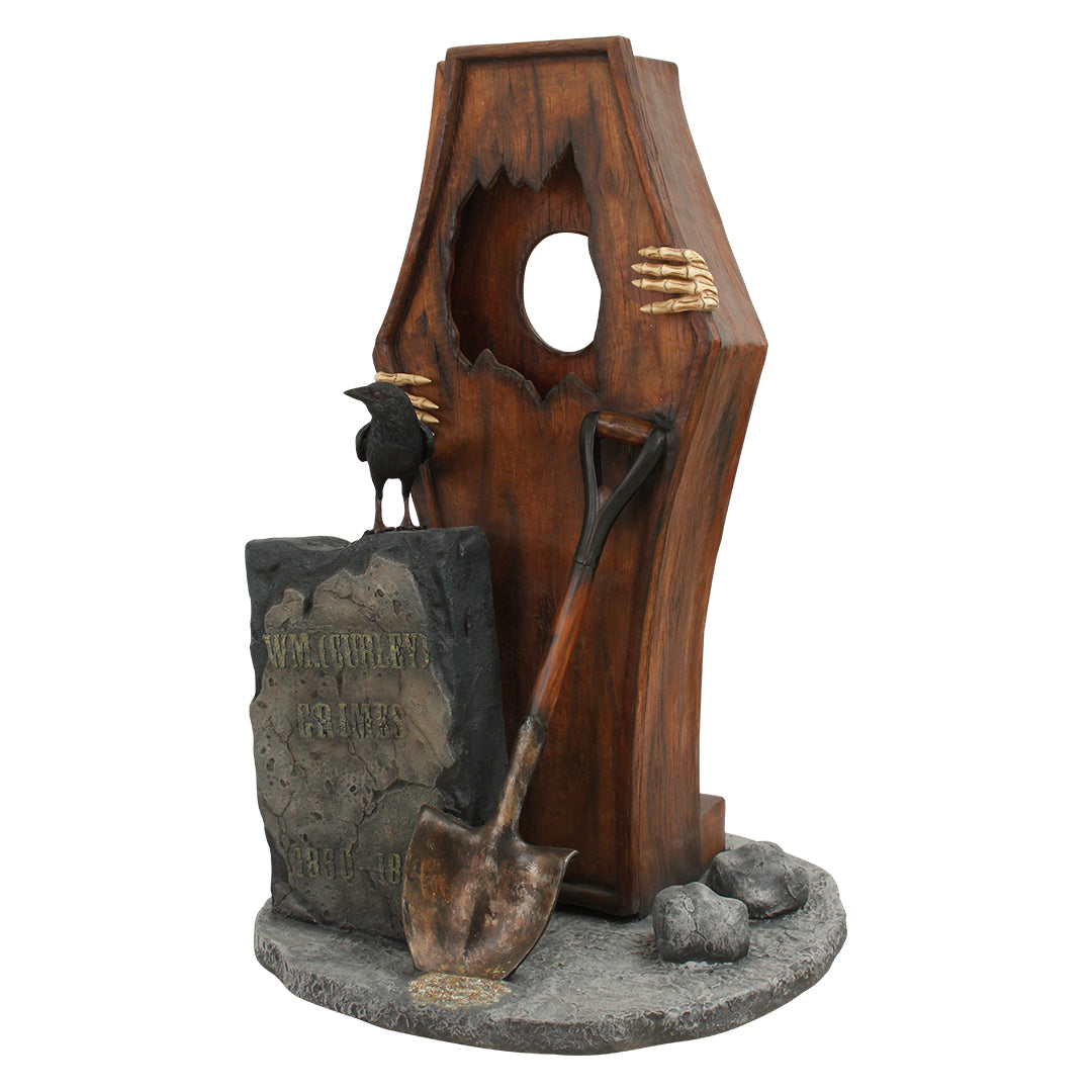 Coffin Photo Op Statue