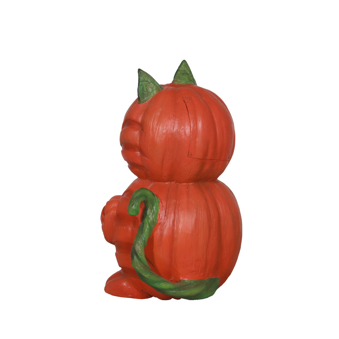 Pumpkin Cat Light Over Sized Statue