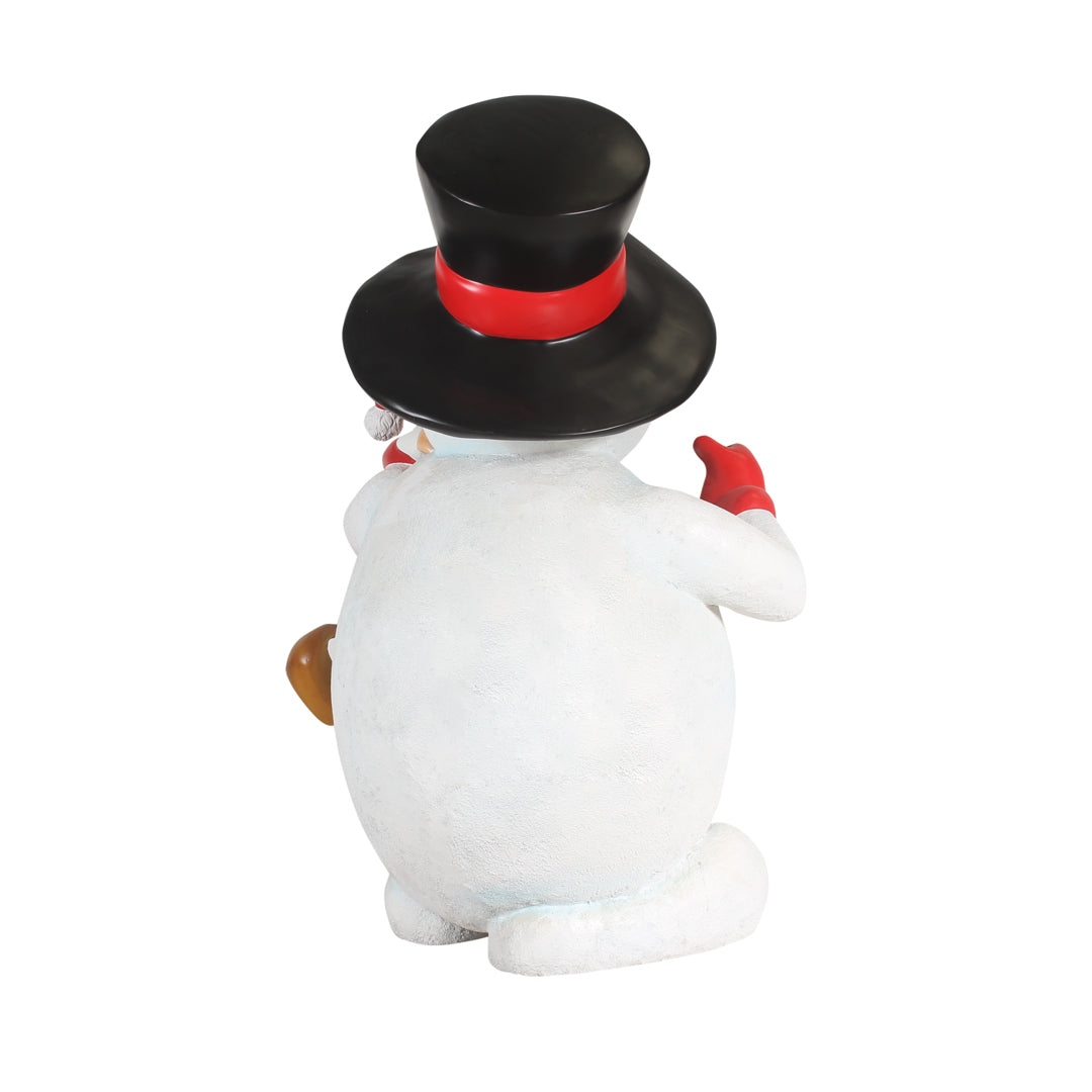 Elf On Snowman Life Size Statue