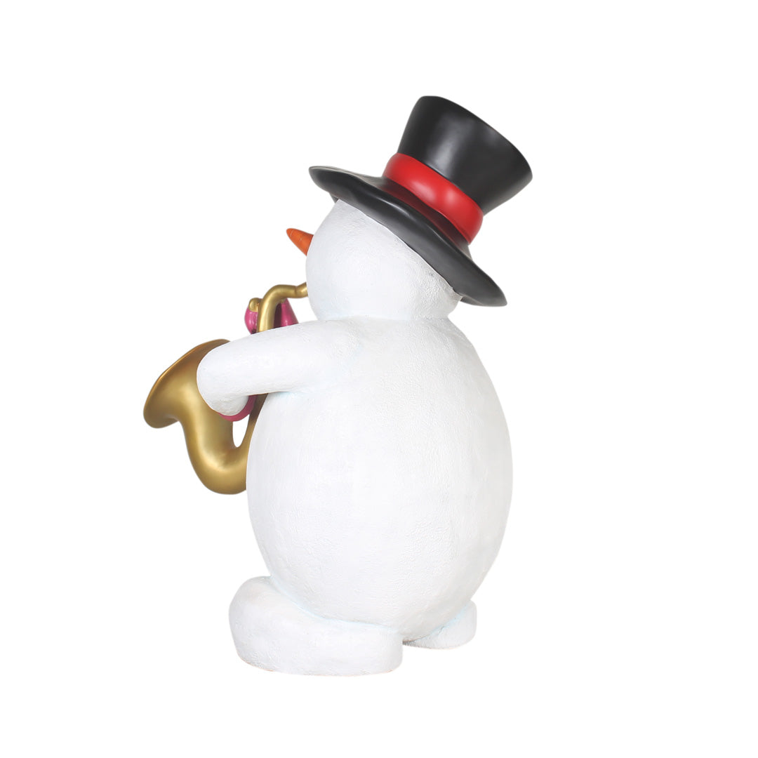 Snowman Playing Saxophone Life Size Statue