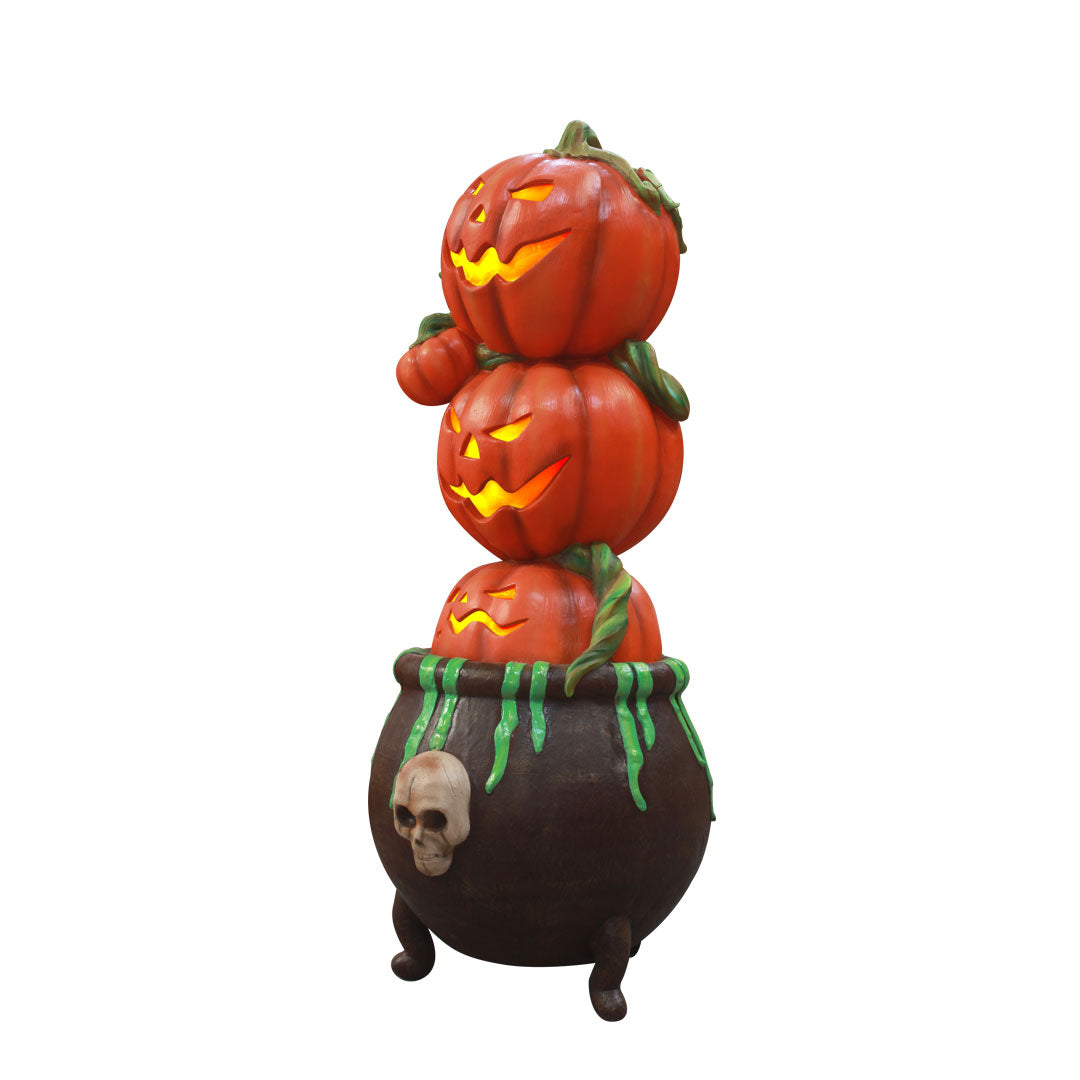 Pillar Pumpkin Cauldron Over Sized Statue